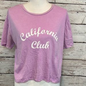 H&M Light Purple Cotton Cropped Tee-Small